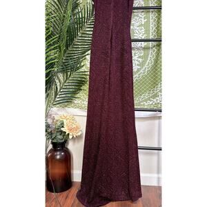 Sequin Hearts Maroon Glitter Geometric Maxi Dress Side Slit Sz 5